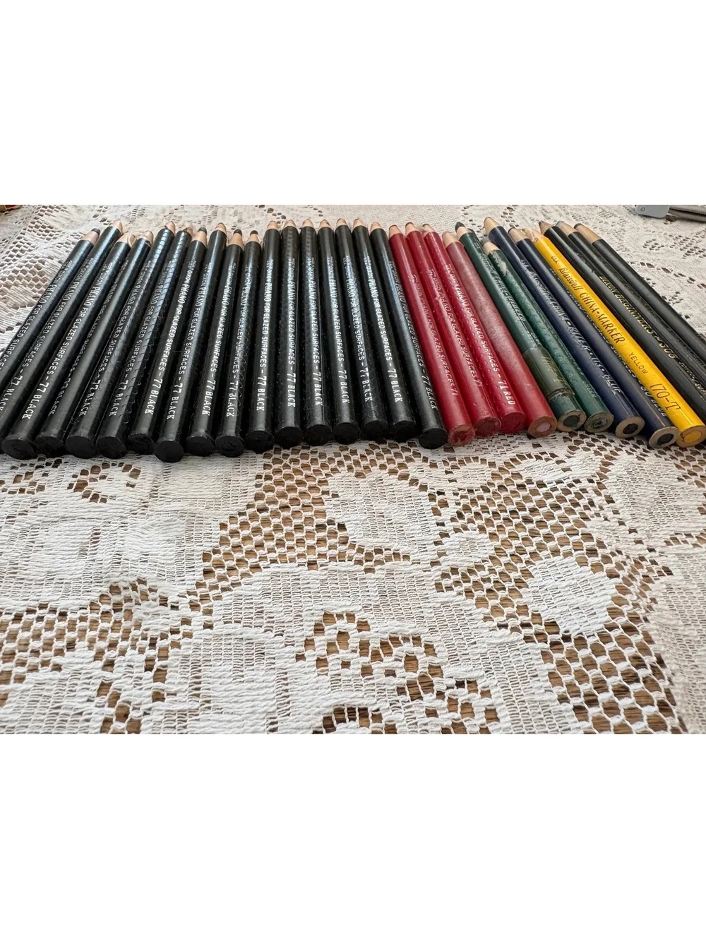 Vintage China Marker Grease Pencil Lot of 28 Dixon Phano Blaisdell NOS Black Red